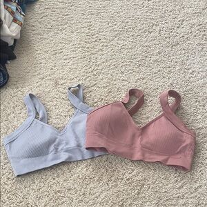 Danskin Ribbed Bralettes (size large)